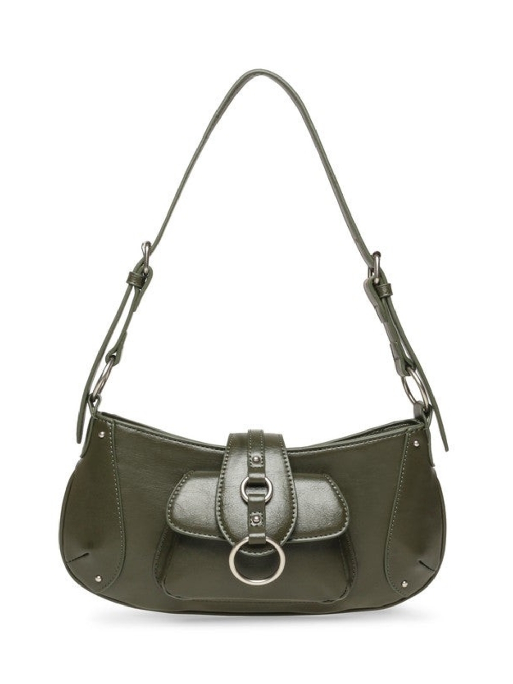 Steve Madden Olive Shoulder Bag with Ring Hardware